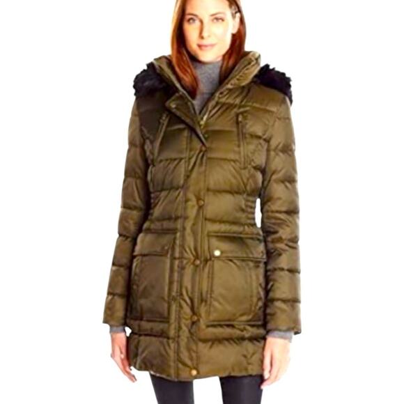 Halifax Traders Women's Snow Puffer Coat with Front Pockets Green Size Medium - Picture 1 of 6